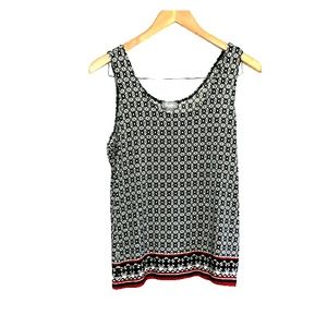 CHICO'S TRAVELERS Red/black tribal tank med